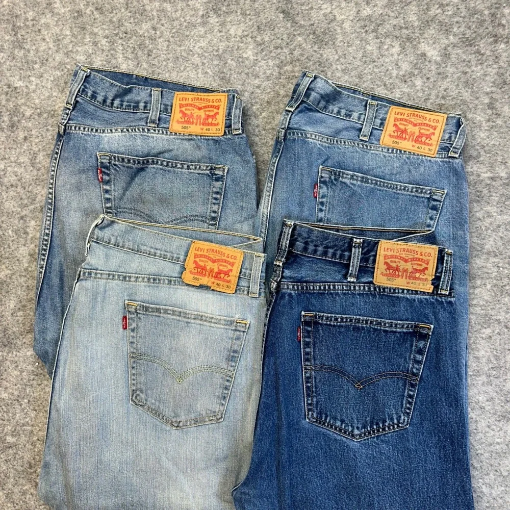 Lot of 4 Levi's 505 Straight Jeans Men's 40x30 Blue Denim Work Pants Bundle